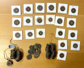 JAPAN: LOT of 239 coins, mostly Kanei Tsuho 1 and 4 mon varieties including mintmarked and iron types, a very interesting study group, average quality...