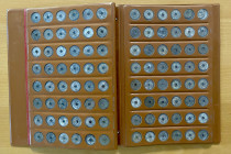 JAPAN: LOT of 480 coins, large format album filled with Japanese cash coins, mostly Kanei Tsuho varieties, a very interesting study group, average qua...
