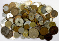 WORLDWIDE: LOT of 228 coins and tokens, including some silver and some proofs, from many countries; average circulated grades, coins and tokens are lo...