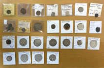 WORLDWIDE: LOT of 27 coins, miscellaneous group, including Nepal (8 silver coins, common 20th century); Hyderabad (4 silver, including one 8 annas and...