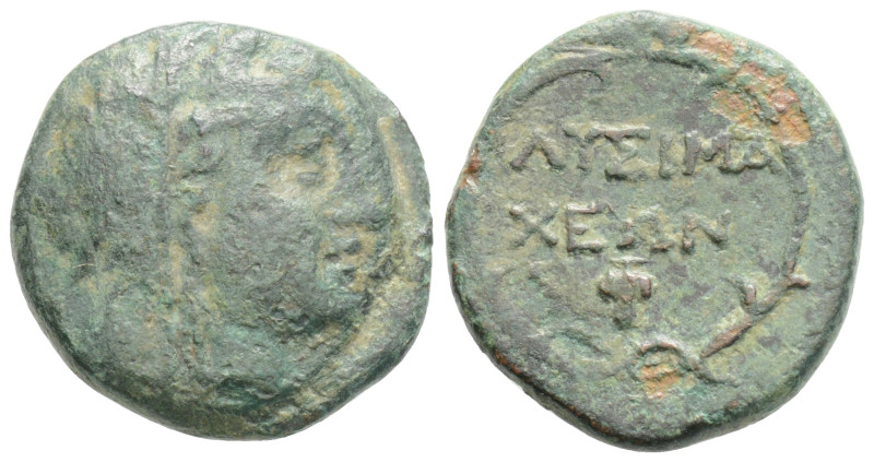 KINGS OF THRACE. Lysimachos (305-281 BC). AE.
Obv: Head of Herakles,right;wearin...
