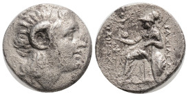 KINGS OF THRACE (Macedonian). Lysimachos (305-281 BC). Drachm. Ephesos
Obv: Diademed head of the deified Alexander right, wearing horn of Ammon. Rev: ...