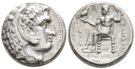 Kingdom of Macedon. Alexander III 'the Great' AR Tetra.
circa 310-301 BC. Head of Herakles right, wearing lion's skin / Zeus Aëtophoros seated left;...