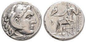 KINGS OF MACEDON. Alexander III 'the Great' (336-323 BC). Drachm. Kolophon.
Obv: Head of Herakles right, wearing lion skin.
Rev: AΛΕΞΑΝΔΡΟΥ. Zeus seat...