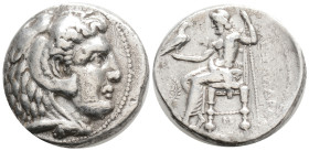 Greek, Kings of Macedon. Babylon. Alexander III "the Great" 336-323 BC. Tetradrachm AR,26 mm., 16,68g.
Head of Herakles right, wearing lion skin headd...