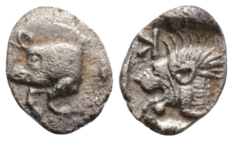 MYSIA. Kyzikos. Obol (Circa 450-400 BC).
Obv: Forepart of boar left; tunny to ri...