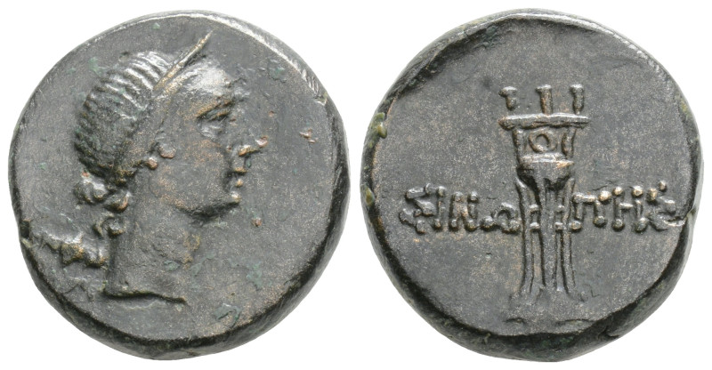 PAPHLAGONIA. Sinope. Ae (Circa 120-63 BC).
Obv: Bust of Artemis right, bow and q...