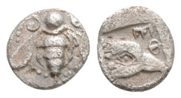 IONIA. Ephesos. Tetartemorion (Circa 500-420 BC).
Obv: Bee; tendrils above; all in dotted border.
Rev: EΦ. Head of eagle right within incuse square. K...