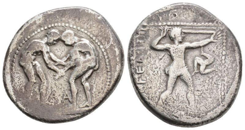 PAMPHYLIA. Aspendos. Stater (Circa 380/75-330/25 BC).
Obv: Two wrestlers grappli...