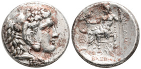 Greek, Kings of Macedon. Babylon. Alexander III "the Great" 336-323 BC. Tetradrachm AR,27,6 mm., 16,5 g.
Head of Herakles right, wearing lion skin hea...