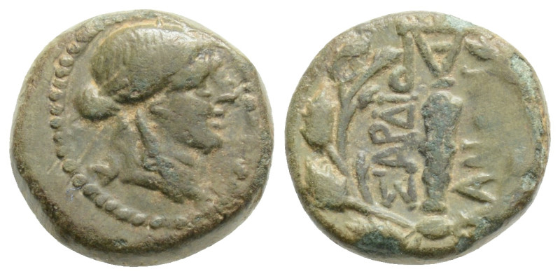 LYDIA. Sardes. Ae (2nd-1st centuries BC).
Obv: Laureate head of Apollo right.
...