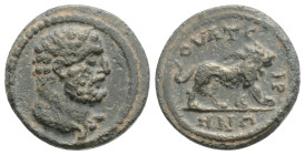 LYDIA. Thyateira. Pseudo-autonomous (2nd-3rd century AD). Ae.
Obv: Head of Herakles right.
Rev: ΘVΑTЄIPHNΩN. Lion advancing right. BMC 40.
Condition: ...