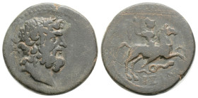 PISIDIA. Isinda. Ae (2nd-1st centuries BC). Dated CY 1 (19/18 or 6/5 BC).
Obv: Laureate head of Zeus right.
Rev: ΙΣΙΝ. Warrior on horseback galloping ...