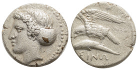 Greek, Paphlagonia. Sinope circa 410-350 BC. Drachm AR
18,2 mm., 5,8 g.Head of nymph left / ΣΙΝΩ, eagle on dolphin left. SNG BM 1387.