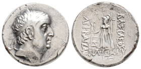KINGS OF CAPPADOCIA. Ariobarzanes I Philoromaios (96-63 BC). Drachm. Mint A (Eusebeia under Mt. Argaios). Dated RY 22.
Obv: Diademed head right.
Rev: ...