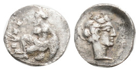 Greek, Cilicia. Tarsos. Tiribazos, Satrap of Lydia 388-380 BC. Obol AR,0,56 g. 9,5 mm.