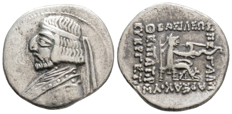 KINGS of PARTHIA. Arsakes XVI (78/7-62/1 BC). Drachm. Ekbatana.
Obv: Diademed bu...