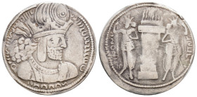ASANIAN KINGS. Šābuhr (Shahpur) I. AD 240-272. AR Drachm. Sakastan(?) mint. Phase 1c, circa AD 252/3-258. Obv: Crowned bust right.
Rev: Fire altar fla...