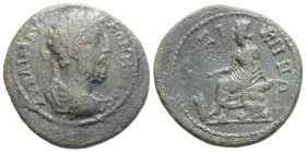 MYSIA. Kyzikos. Commodus 177-192. Ae. Laureate head of Commodus.
Tyche seated left right. SNG France 5, 739.
Condition: Very fine.
Weight: 5.2 g.
Diam...