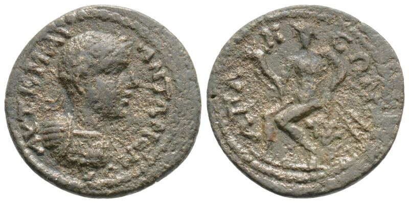 PHRYGIA. Apameia. Elagabalus (218-222). Ae.
Obv: AVT K M AV ANTΩNЄNOC. Laureate ...