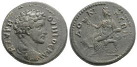 PHRYGİA. Dokimeion. Marcus Aurelius (as Caesar, 161-180 AD). AE.
Obv: Bare-headed bust of Marcus Aurelius, wearing cuirass and paludamentum, right.
Re...