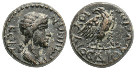 PHRYGIA. Sebaste. Agrippina II (Augusta, 50-59). Ae. Julios Dionysios, magistrate.
Obv: CЄBACTHNΩN. Draped bust right.
Rev: IOVΛIOC ΔIONVCIOC. Eagle, ...