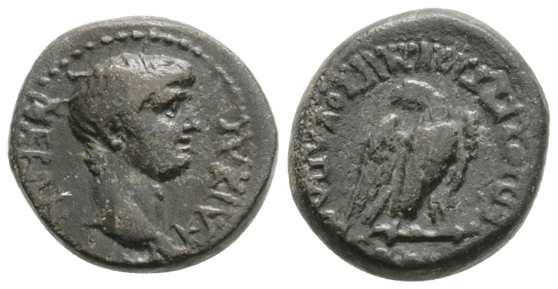 PHRYGIA. Apamea. Nero (54-68). Ae. M. Vettius Nigrus, magistrate.
Obv: NEPON KAI...