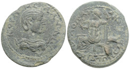 LYDIA, Magnesia ad Sipylum. Salonina. Augusta, AD 254-268. Æ.
Obv: Draped bust right wearing stephane.
Rev: Zeus Nikephoros seated to left Condition: ...