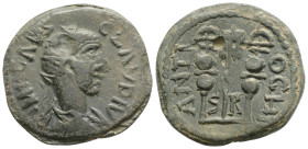 PISIDIA. Antiochia. Claudius II Gothicus (268-270). Ae.
Obv: IMP CAES M AVP CLAVDIV. Radiate, draped and cuirassed bust right.
Rev: ANTIOCHI / SR. Vex...