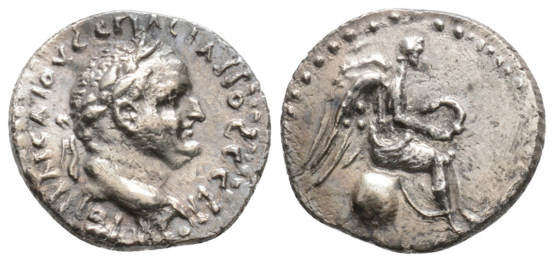 CAPPADOCIA. Caesarea (as Eusebeia). Vespasian (69-79). Hemidrachm.
Obv: AYTOKP K...