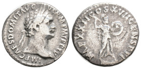 DOMITIAN (81-96). Denarius. Rome.
Obv: IMP CAES DOMIT AVG GERM P M TR P XV.
Laureate head right.
Rev: IMP XXII COS XVII CENS P P P.
Minerva advancing ...