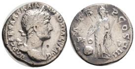 HADRIAN (117-138). Denarius. Rome.
Obv: IMP CAESAR TRAIAN HADRIANVS AVG.
Laureate and draped bust right.
Rev: P M TR P COS III / PRO - AVG.
Providenti...