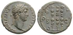 HADRIAN (117-138). Semis. Rome.
Obv: HADRIANVS AVGVSTVS.
Laureate head right.
Rev: COS III / S - C.
Legionary eagle between two standards.
RIC² 888.
C...