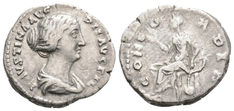 FAUSTINA II (Augusta, 147-175). Denarius. Rome.
Obv: FAVSTINA AVG PII AVG FIL. ...