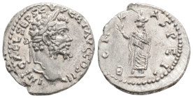 SEPTIMIUS SEVERUS (193-211). Denarius. Emesa.
Obv: IMP CAE L SEP SEV PERT AVG COS II.
Laureate head right.
Rev: BONA SPES.
Spes advancing left, holdin...