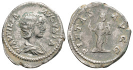PLAUTILLA (Augusta, 202-205). Denarius. Rome.
Obv: PLAVTILLA AVGVSTA.
Draped bust right.
Rev: PIETAS AVGG.
Pietas standing right, holding sceptre and ...