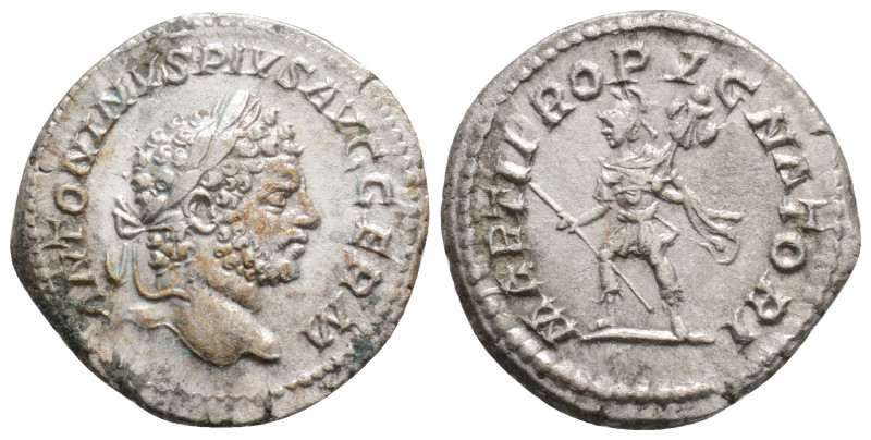 CARACALLA (198-211). Denarius. Rome.
Obv: ANTONINVS PIVS AVG BRIT.
Laureate head...
