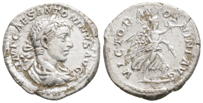 ELAGABALUS (218-222). Denarius. Rome.
Obv: IMP CAES ANTONINVS AVG.
Laureate and ...