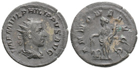 PHILIP I 'THE ARAB' (244-249). Antoninianus. Rome.
Obv: IMP M IVL PHILIPPVS AVG. Radiate, draped and cuirassed bust right.
Rev: ANNONA AVGG. Annona st...