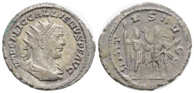 Valerian I. (253-260 AD) Antioch. AR Antoninianus.
Obv: IMP C P LIC VALERIANVS AVG, radiate, draped and cuirassed bust right.
Rev: VIRTVS AVGG, Valeri...