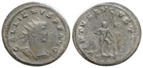 GALLIENUS (253-268). Antoninianus. Antioch. 3.6 g 22,5 mm.
Obv: GALLIENUS AVG. Radiate, draped and cuirassed bust right.
Rev: PIETAS AVG / VIIC*.
Gall...