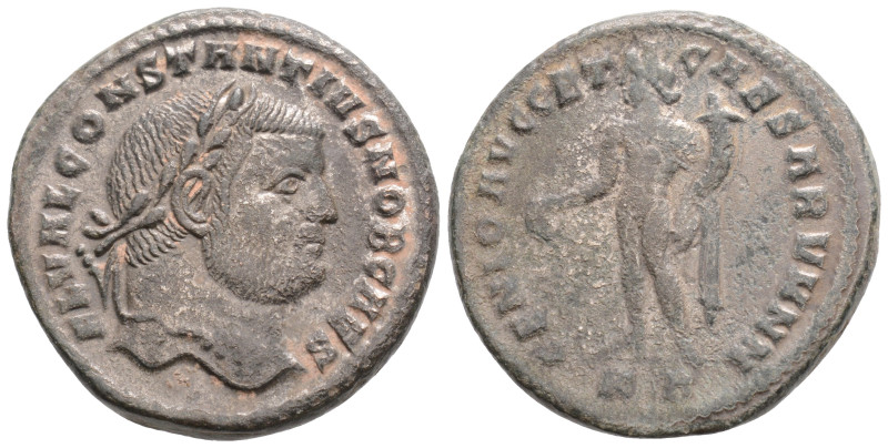 CONSTANTIUS I (Caesar, 293-305). Follis. Cyzicus.
Obv: FL VAL CONSTANTIVS NOB C...