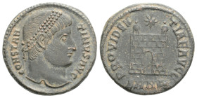 CONSTANTINE I 'THE GREAT' (307/10-337). Follis. Nicomedia.
Obv: CONSTANTINVS AVG.
Laureate head right.
Rev: PROVIDENTIAE AVGG / SMNA.
Camp gate, with ...