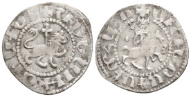 ARMENIA. Levon IV (1320-1342). Takvorin. Sis. Obv: Levon, with head facing and holding lis-tipped sceptre, on horse prancing right. Rev: Lion advancin...