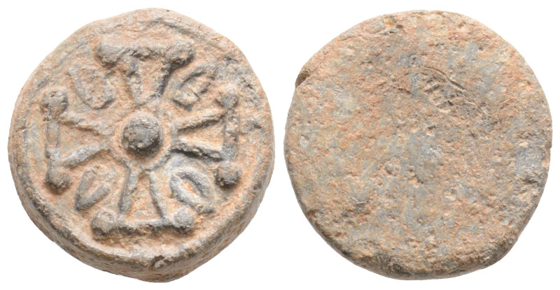 ASIA MINOR. Uncertain. 2nd-3rd centuries. Tessera ( Lead). 
Obv: Monogram. 
Rev:...