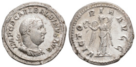 BALBINUS (238 AD) Rome. AR Denarius.
Obv: IMP C D CAE L BALBINVS AVG.Laureate, draped and curiassed bust right.
Rev: VICTORIA AVGG.Victory standing fa...