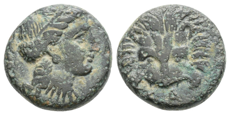 IONIA. Samos. (Circa 310-290 BC). Aristomachos, magistrate. Ae. 2.6 g. 13 mm.
Ob...