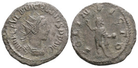 Macrianus Usurper AD 260-261. Antioch, Billon Antoninianus, 22 mm, 3, g, IMP C FVL MACRIANVS P F AVG, radiate and cuirassed bust right, slight drapery...