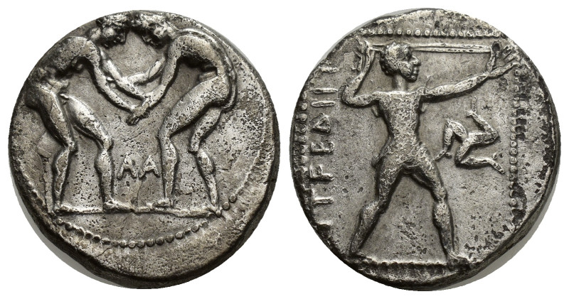 PAMPHYLIA, Aspendos. Circa 380/75-330/25 BC. AR Stater (21mm, 10.52 g). Two wres...