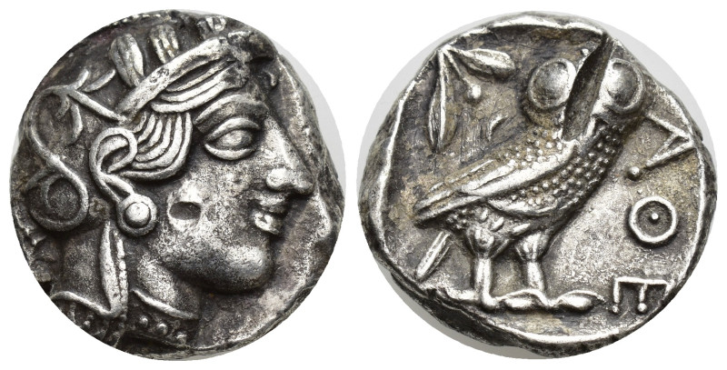 Attica, Athens. Silver Tetradrachm (22mm, 16.88 g), ca. 454-404 BC. Helmeted hea...